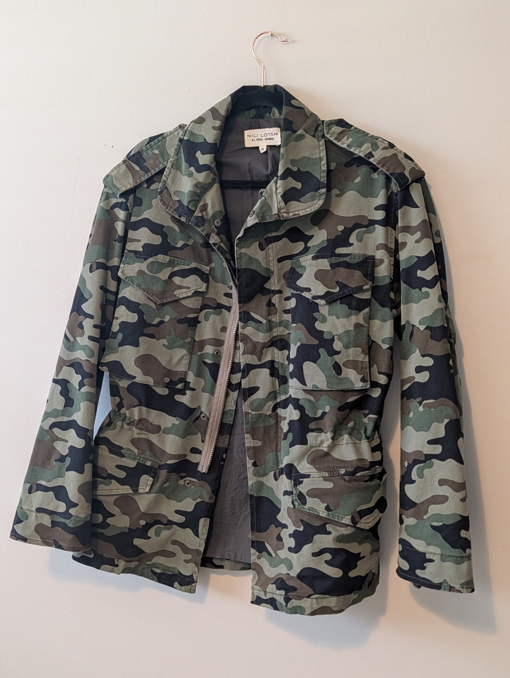 Nili Lotan Camouflage Jacket - Green & Black